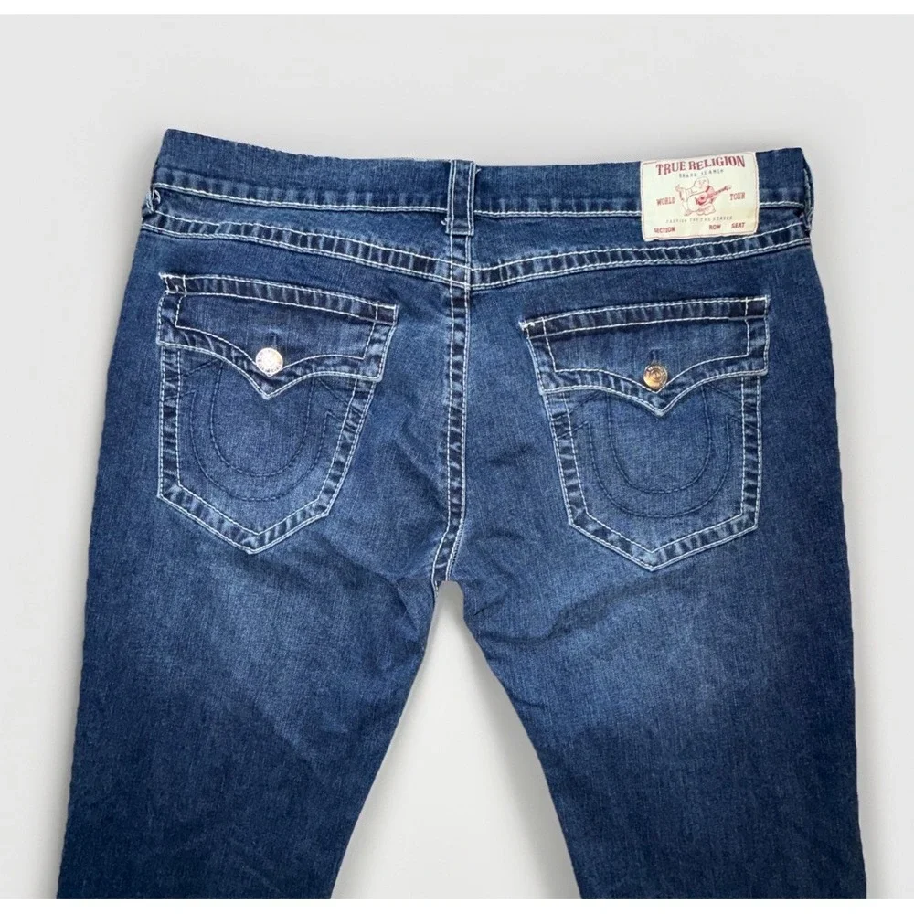 True Religion Rocco Relaxed Skinny Jeans Mens Size 38x34 Dark Wash EUC‎